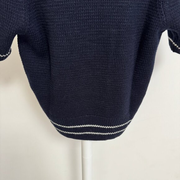 Christian Dior Short-Sleeved Sweater Navy Blue Cashmere and Wool Knit - Picture 10 of 12